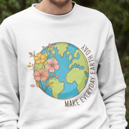 "Make Every Day Earth Day" Unisex EcoSmart® Crewneck Sweatshirt - Version 2