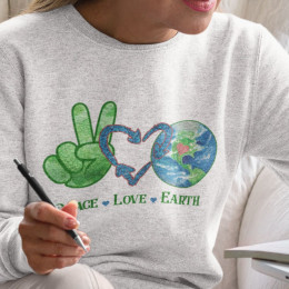 "Peace - Love - Earth" Unisex EcoSmart® Crewneck Sweatshirt
