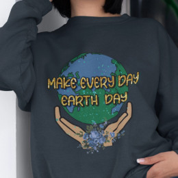 "Make Every Day Earth Day" Unisex EcoSmart® Crewneck Sweatshirt - Ver2
