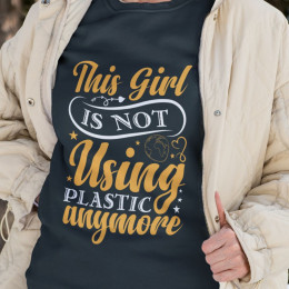 "This Girl is Not Using Plastic Anymore" Unisex EcoSmart® Crewneck Sweatshirt