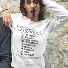 "Vegan For Everything" Unisex EcoSmart® Crewneck Sweatshirt