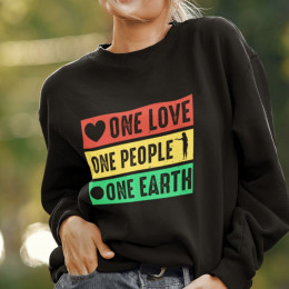 "One Love - One People - One Earth" - Unisex EcoSmart® Crewneck Sweatshirt