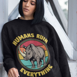 "Humans Ruin Everything" Unisex EcoSmart® Crewneck Sweatshirt